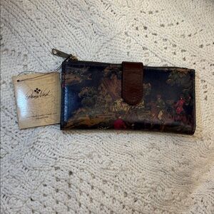 Patricia Nash Multicolor horse hunt scene wallet